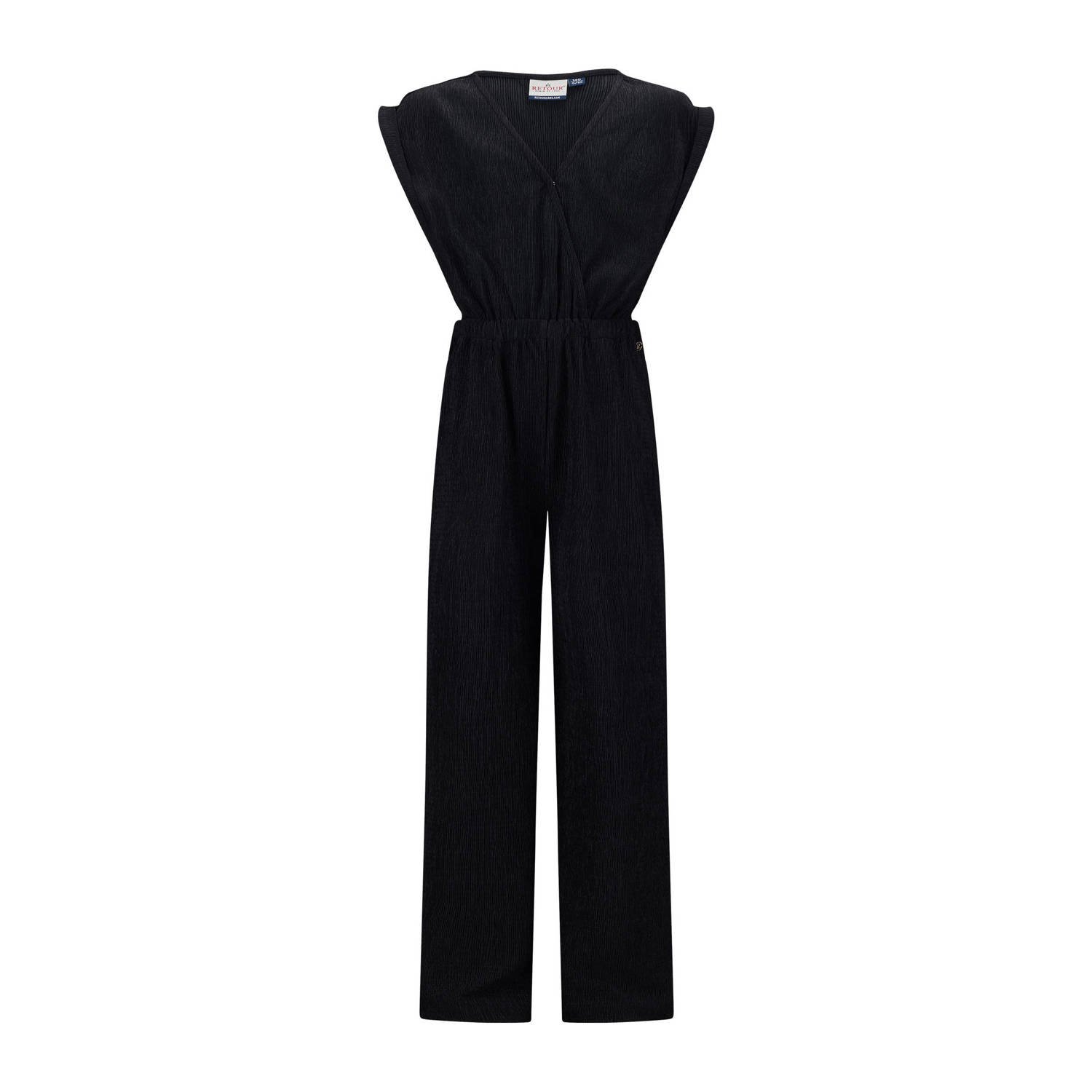 Retour Jeans jumpsuit Bella zwart Meisjes Polyester V-hals Effen 158 164