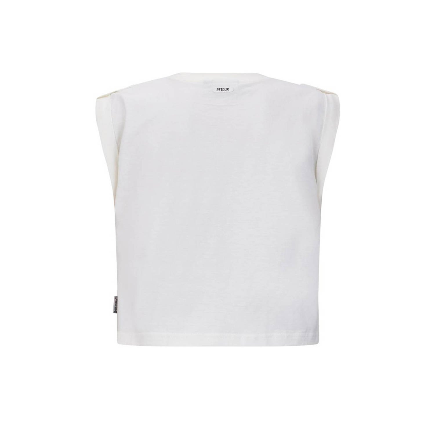 Retour Jeans T-shirt Karmen met printopdruk wit