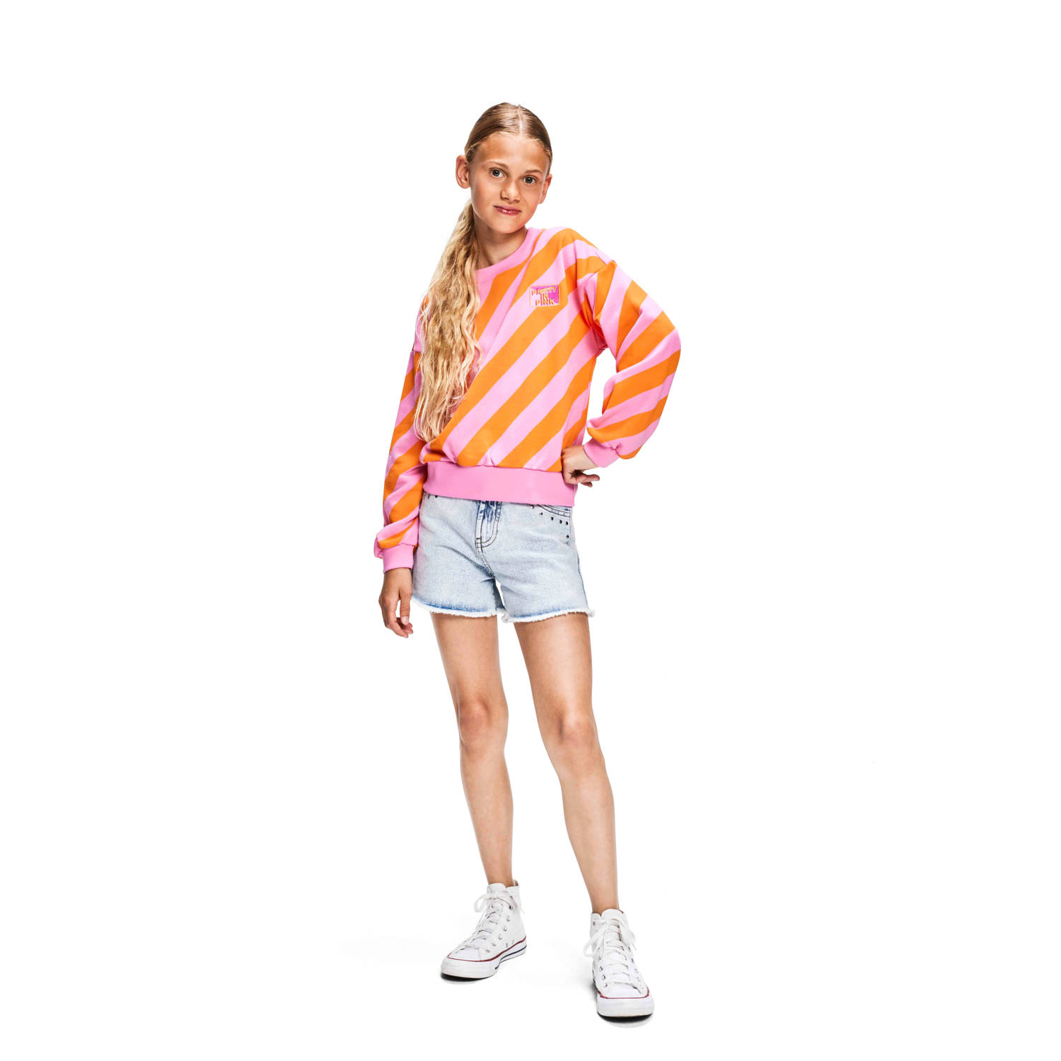 Retour Jeans gestreepte sweater Vivian oranje roze