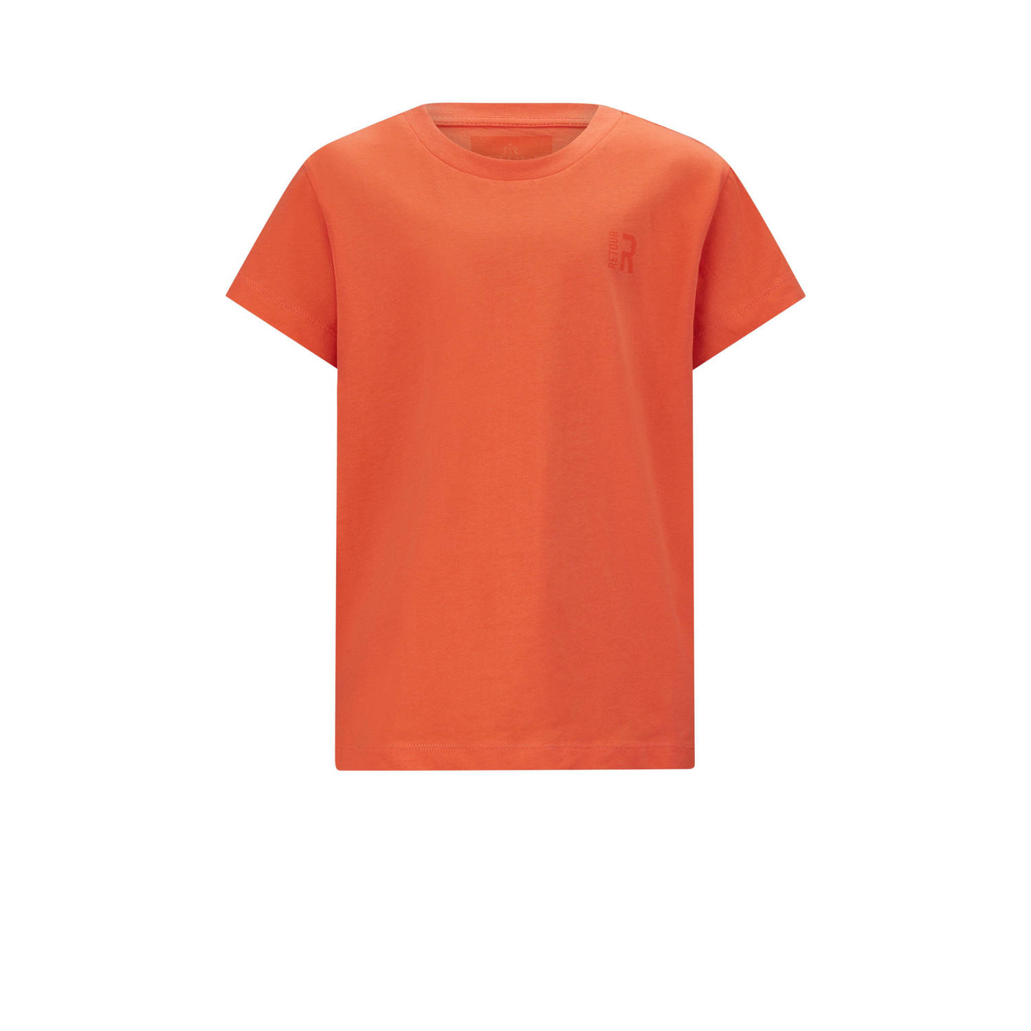 Retour Jeans T-shirt Seth oranje Jongens Biologisch katoen Ronde hals Effen 122 128