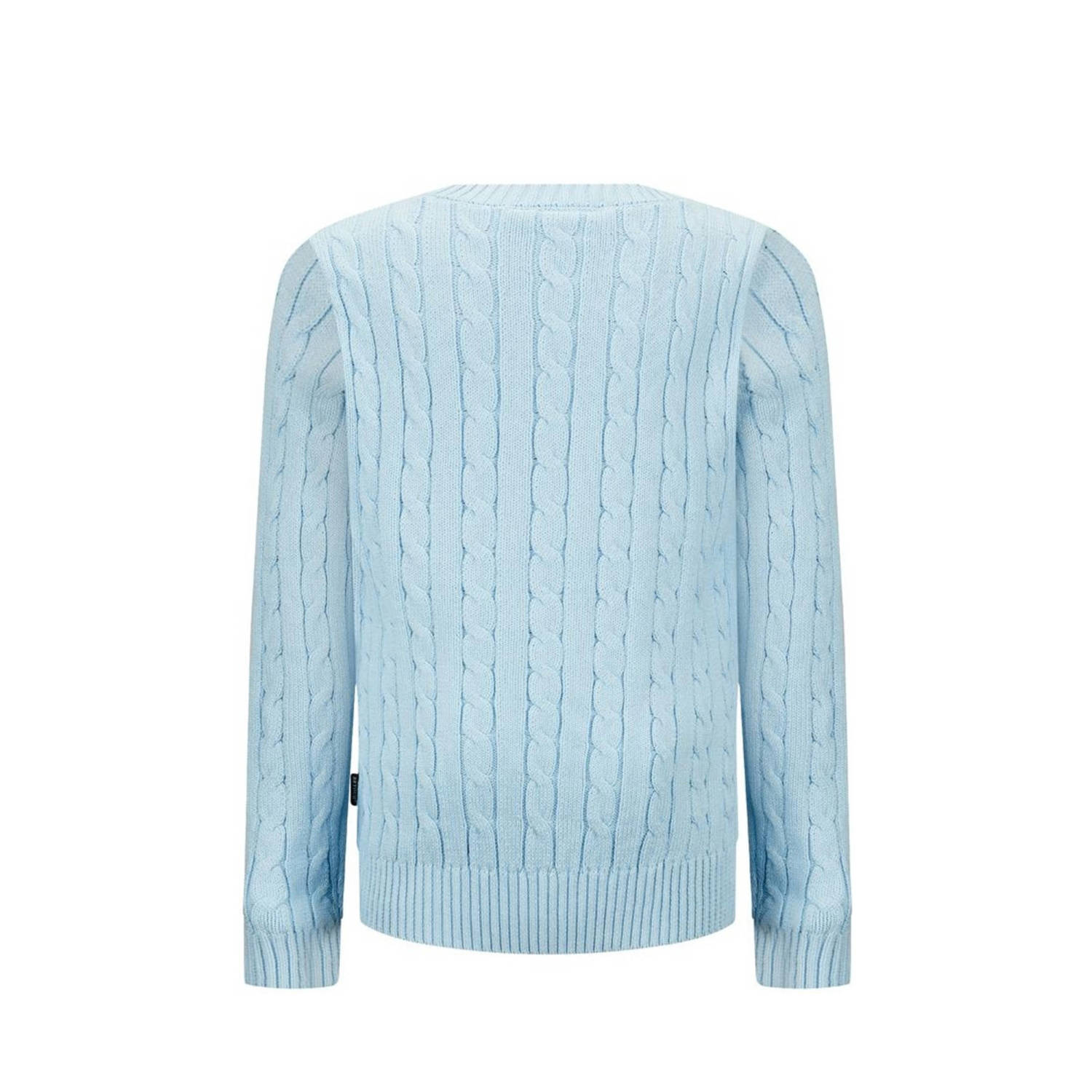 Retour Jeans gebreide kabeltrui Flynn lichtblauw