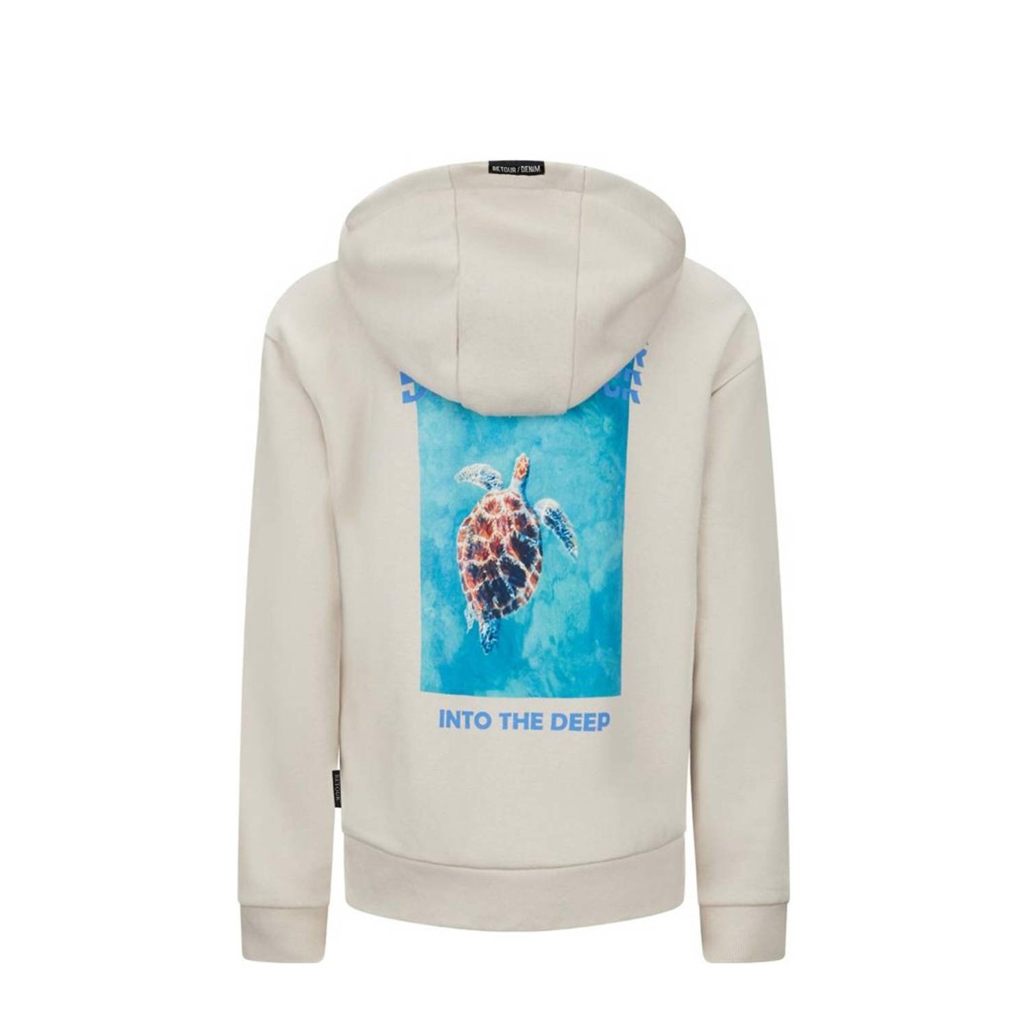 Retour Jeans hoodie Otis met backprint beige