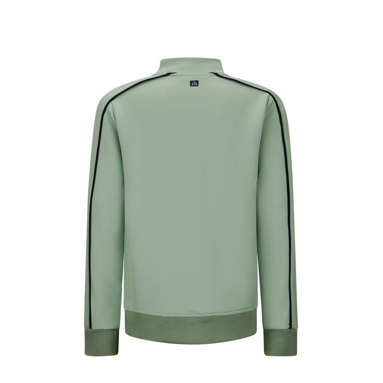 Retour Jeans sweatvest Paul met contrastbies lichtgroen zwart