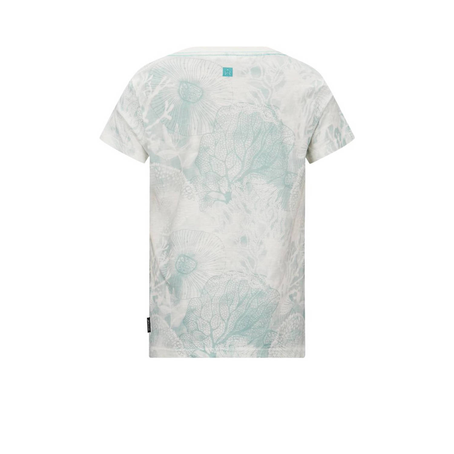 Retour Jeans T-shirt Max met all over print groen ecru