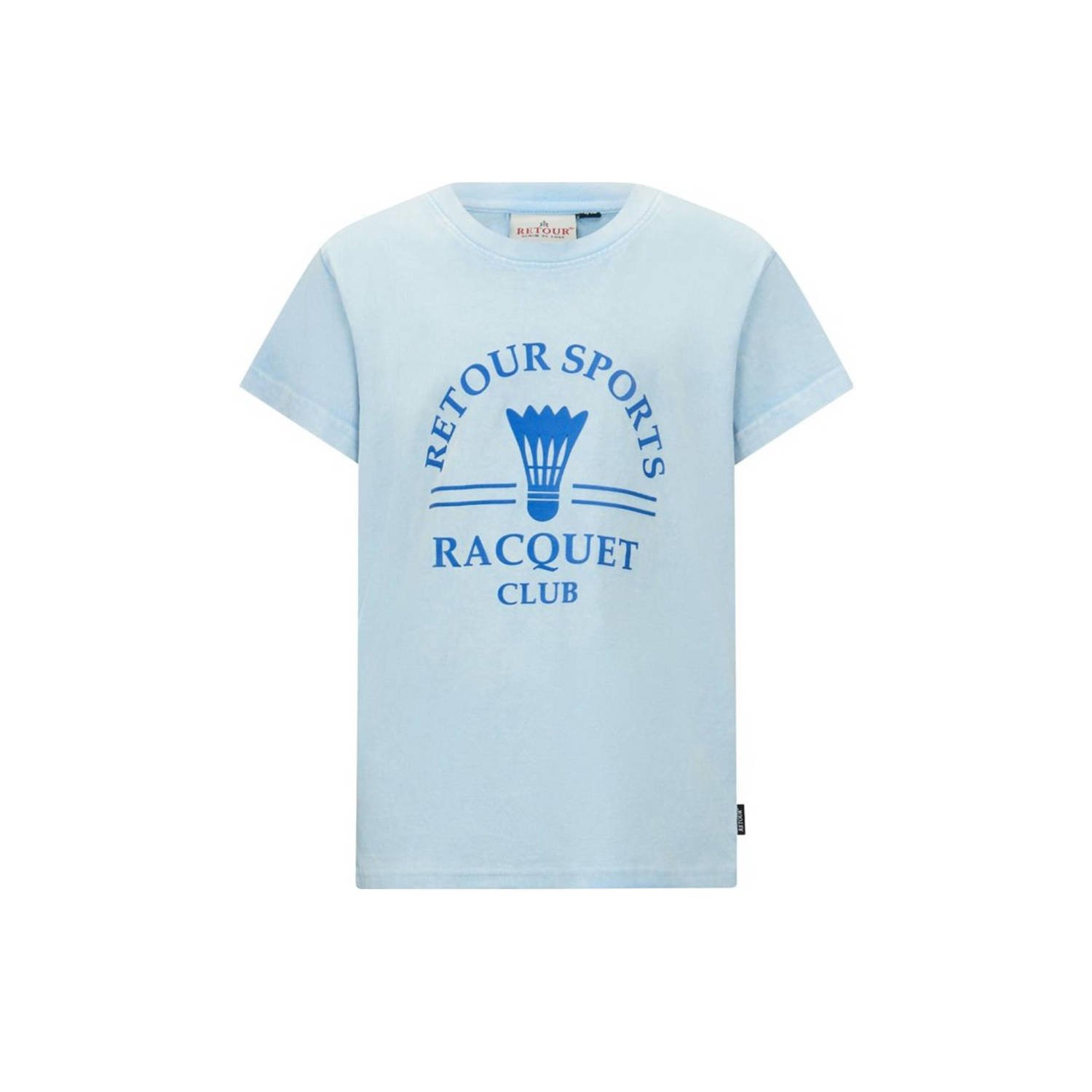 Retour Jeans T-shirt Zack met printopdruk lichtblauw