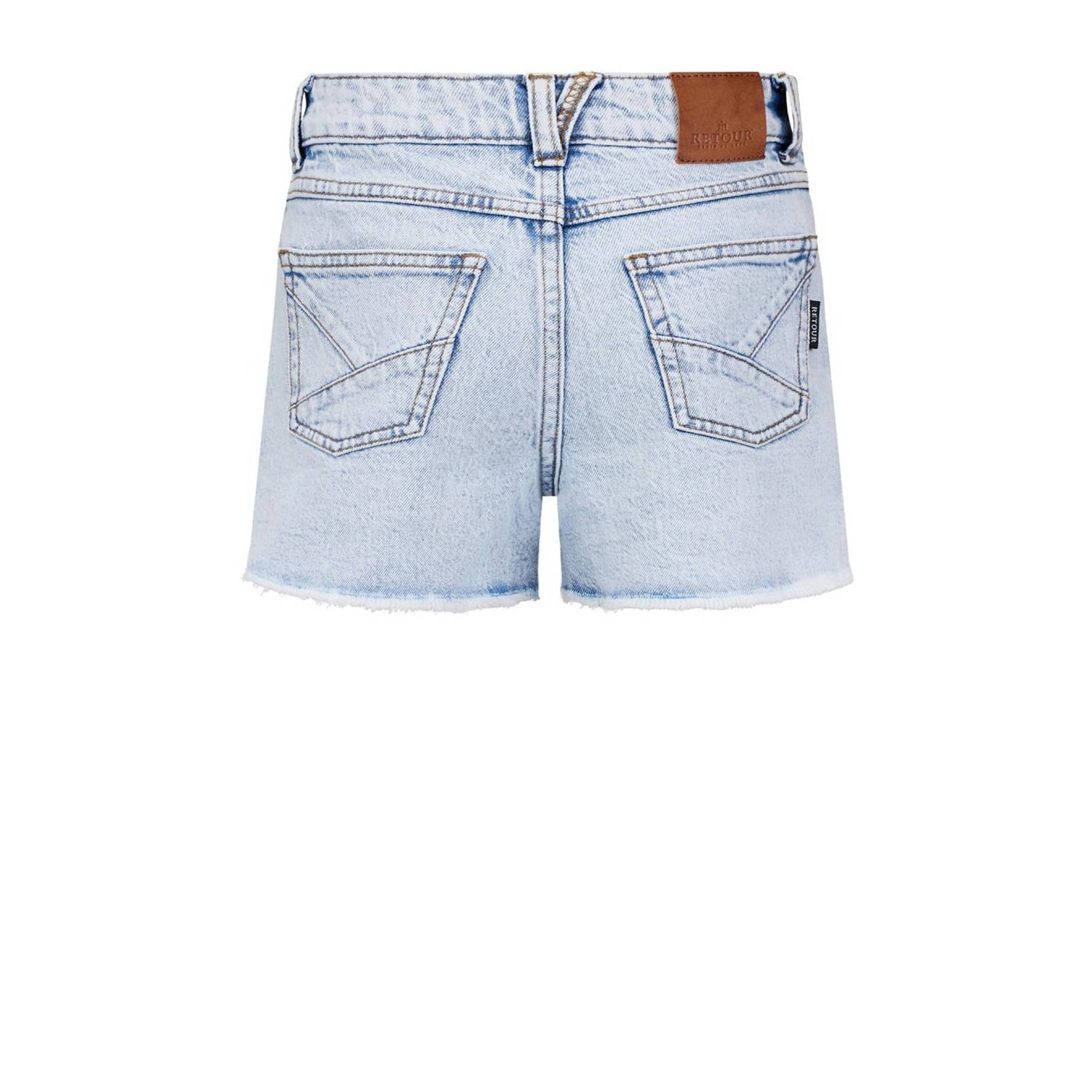 Retour Jeans denim short Amelie bleached blue denim