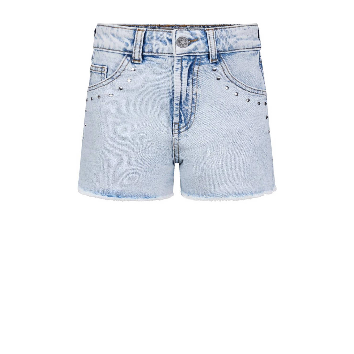 Retour Jeans denim short Amelie bleached blue denim Korte broek Blauw Meisjes Stretchdenim 116