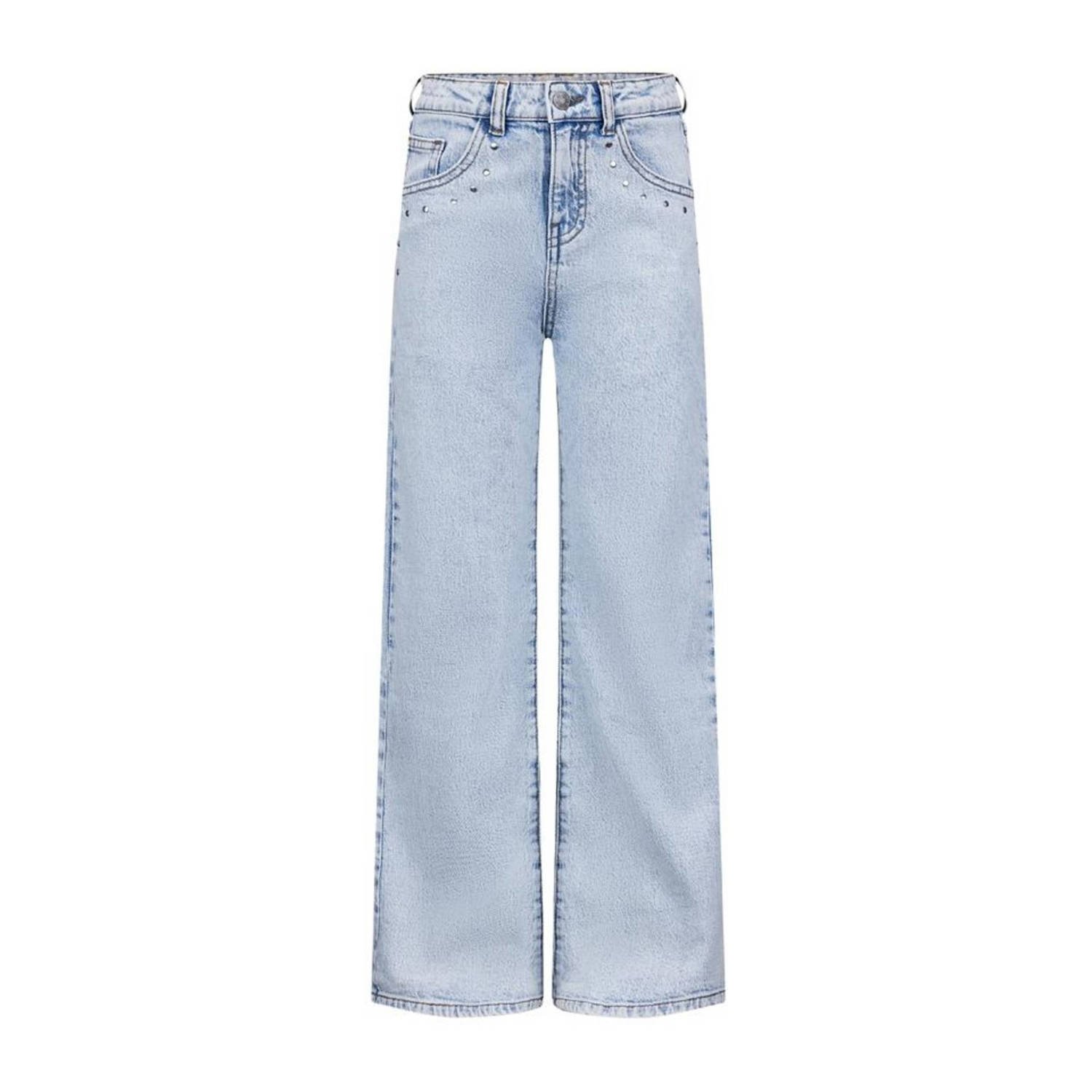 Retour Jeans high waist wide leg jeans Gigi bleached blue denim Blauw Meisjes Stretchdenim 140