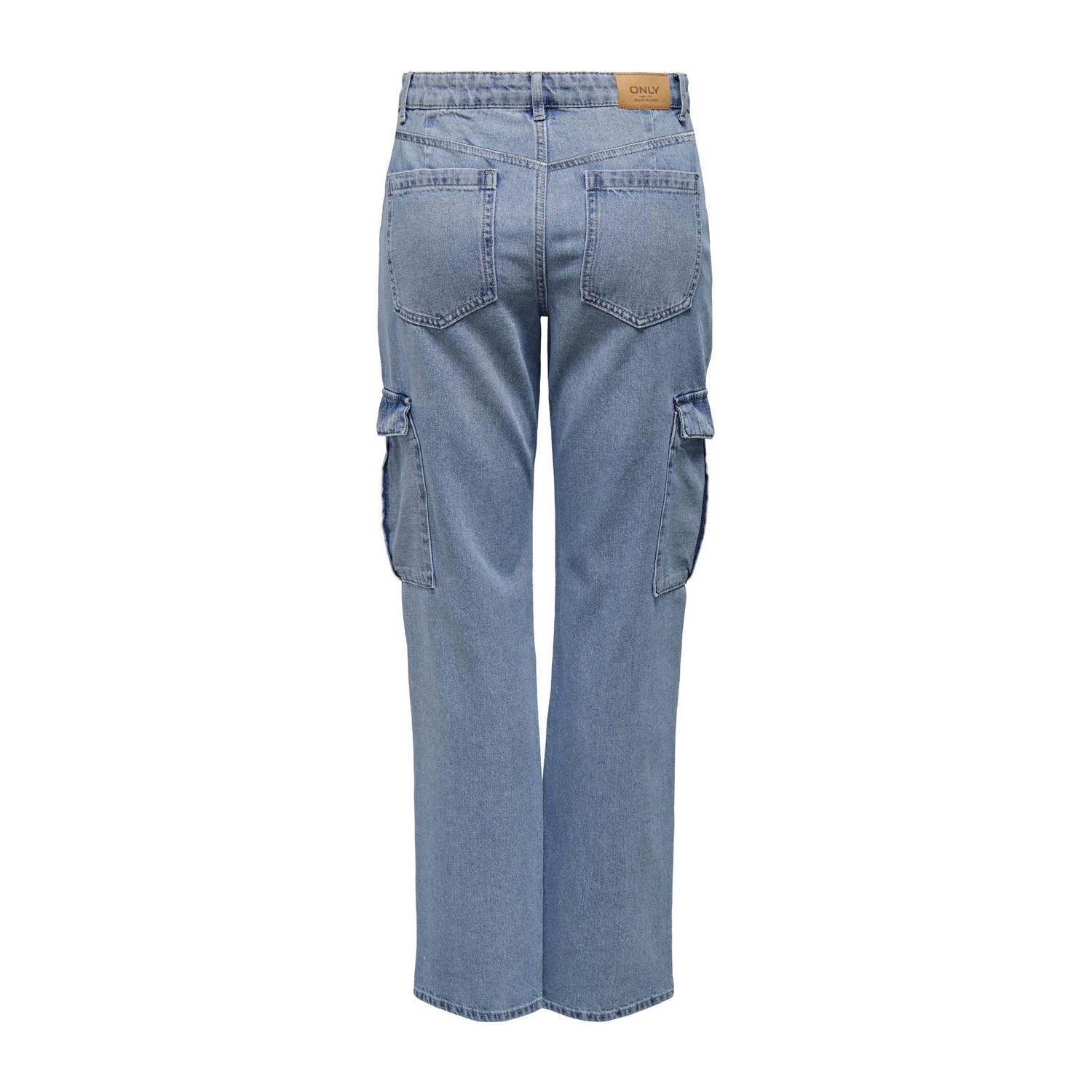 ONLY high waist cargo jeans ONLRILEY medium blue denim