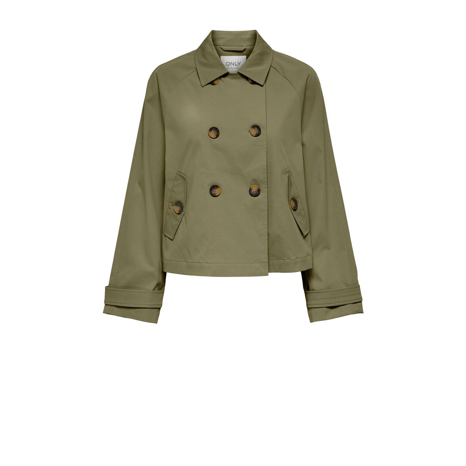 ONLY trenchcoat jas ONLAPRIL groen