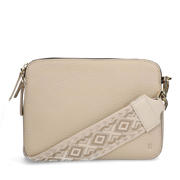 thumbnail: Manfield  leren crossbody tas beige