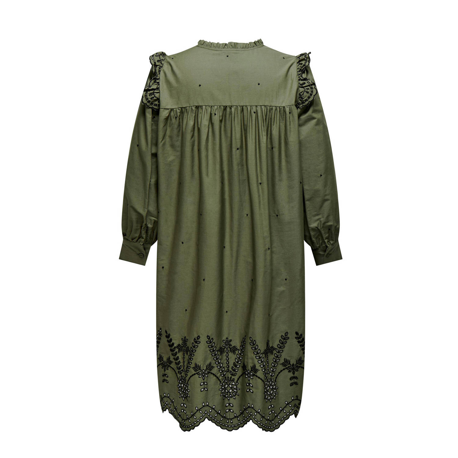 ONLY CARMAKOMA jurk CARMIGGY met ruches groen