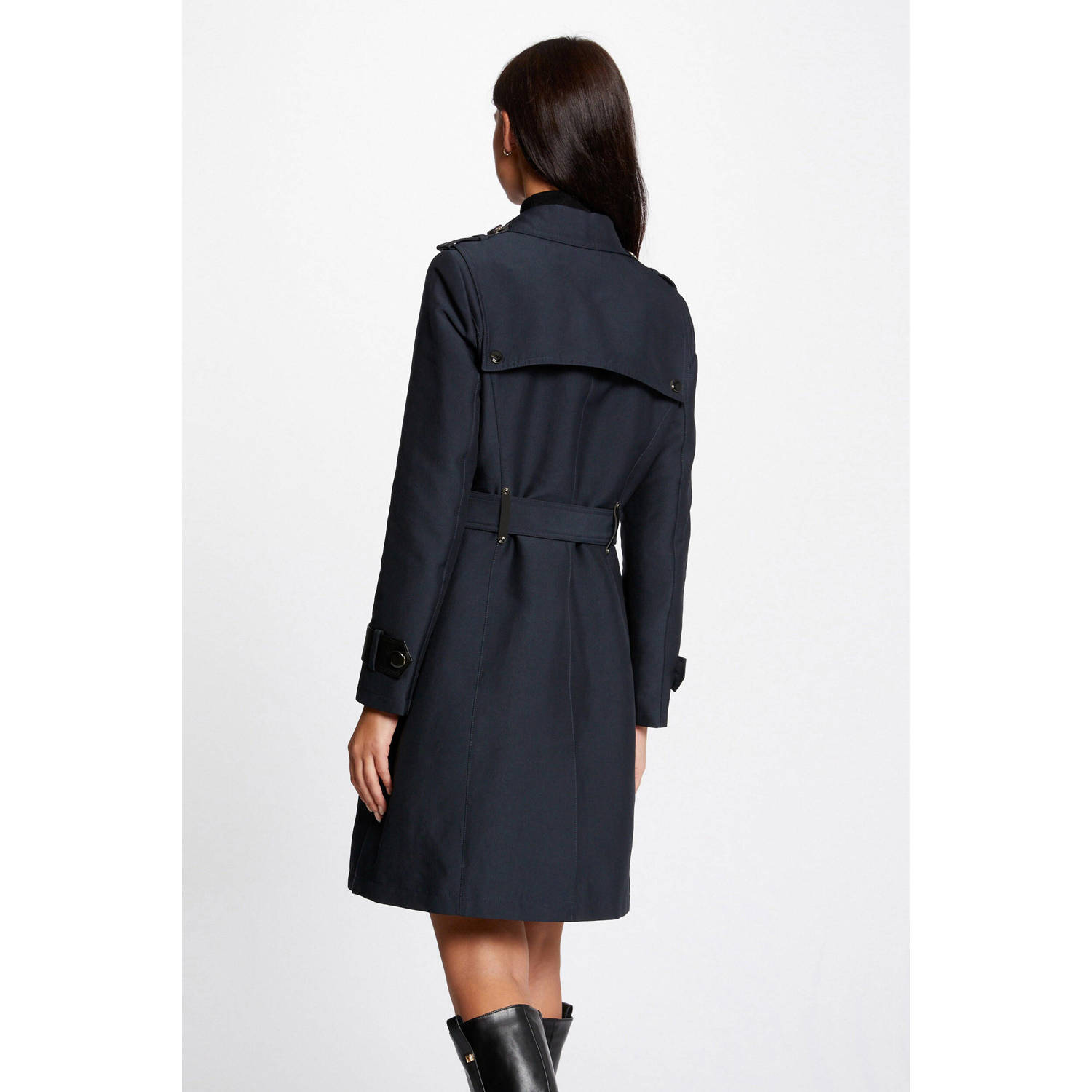 Morgan trenchcoat jas met ceintuur marine