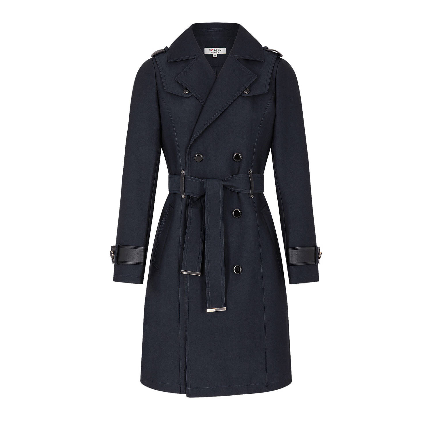 Morgan trenchcoat jas met ceintuur marine