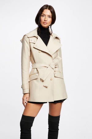 trenchcoat jas met ceintuur ecru