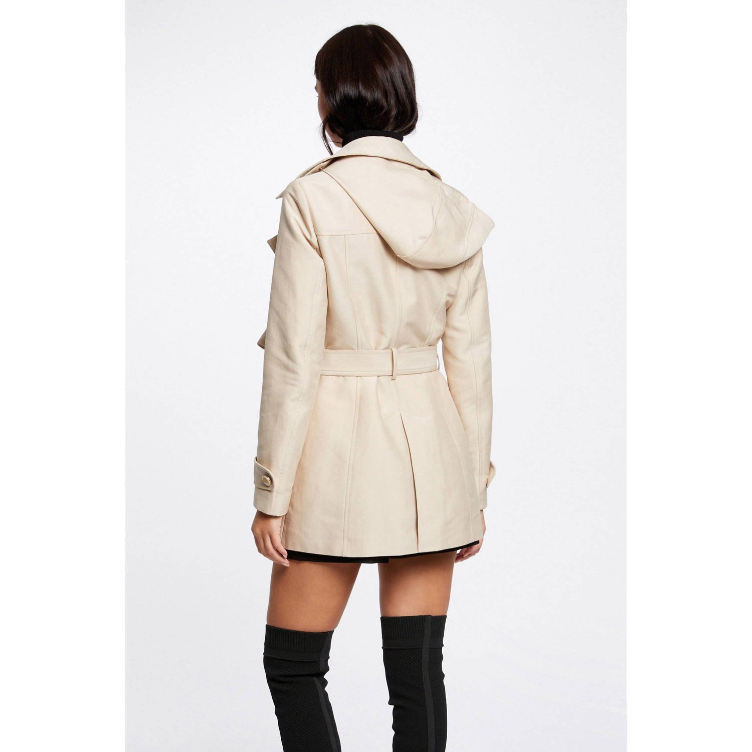 Morgan trenchcoat jas met ceintuur ecru