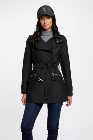 trenchcoat jas met ceintuur zwart