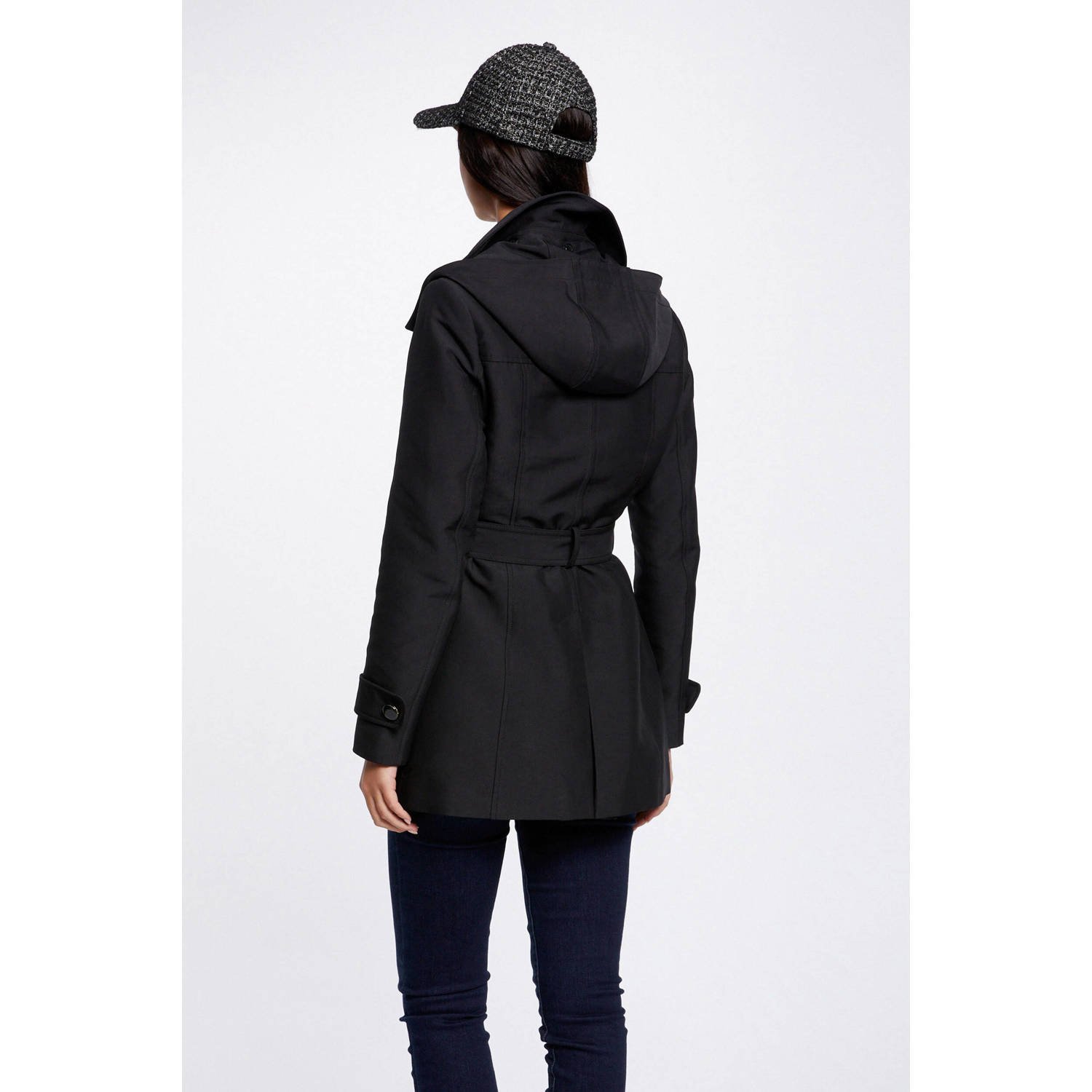 Morgan trenchcoat jas met ceintuur zwart