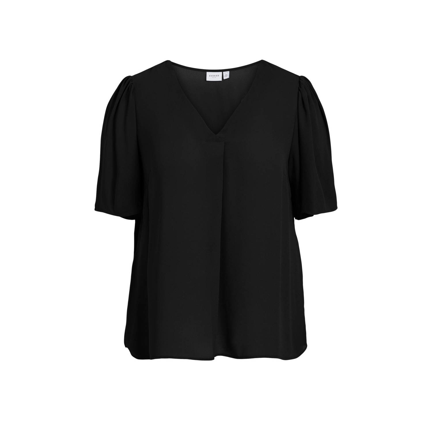 EVOKED VILA blousetop van gerecycled polyester zwart
