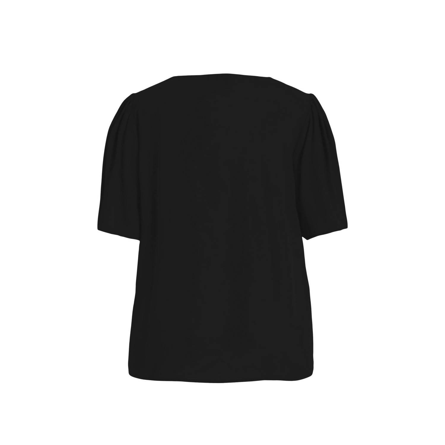 EVOKED VILA blousetop van gerecycled polyester zwart