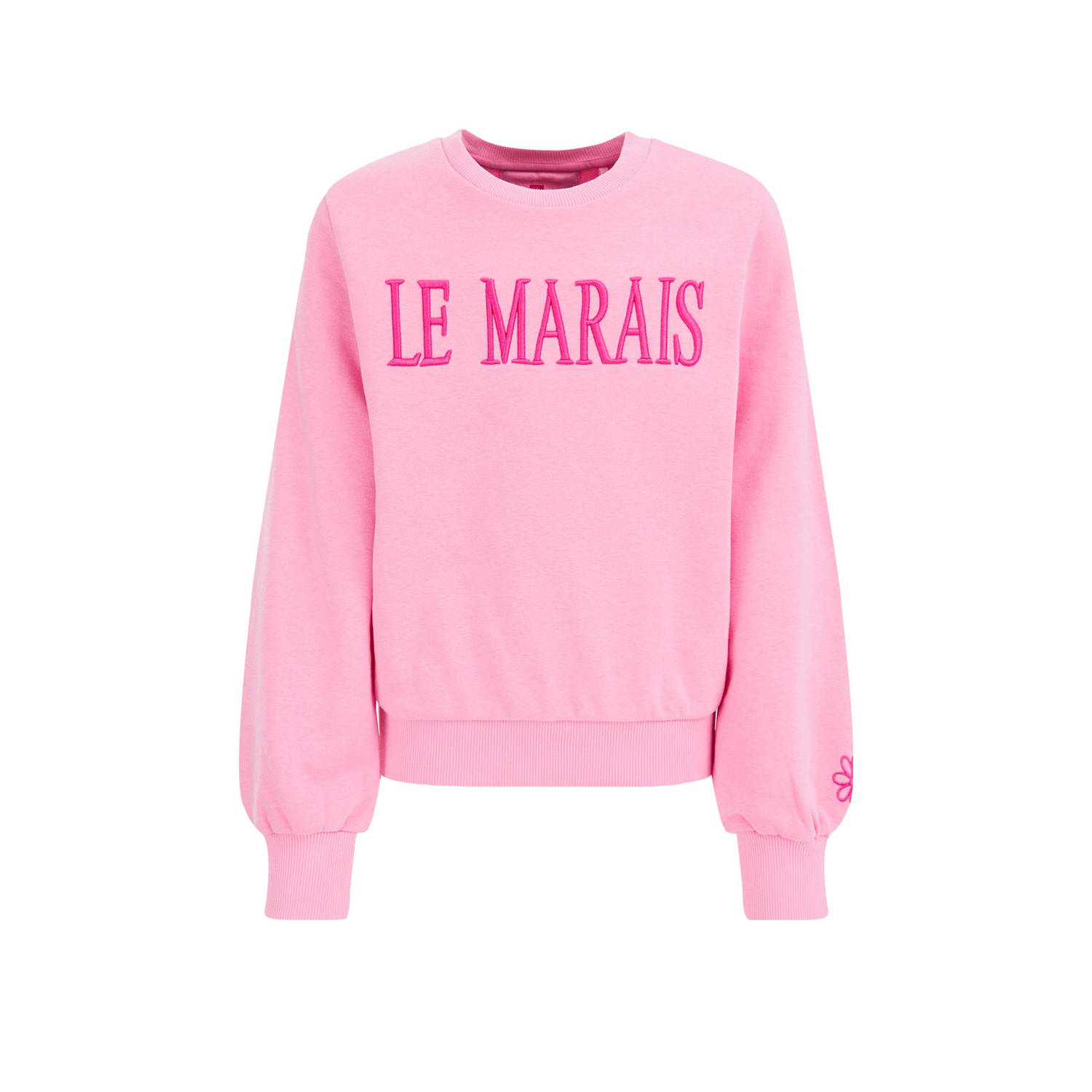 WE Fashion sweater met tekst roze rood Tekst 92 | Sweater van