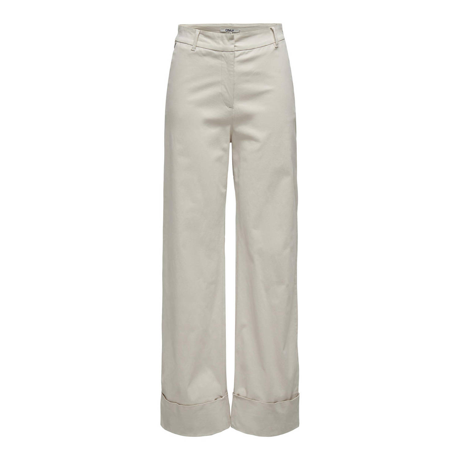ONLY high waist wide leg broek ONLSTELLA ecru