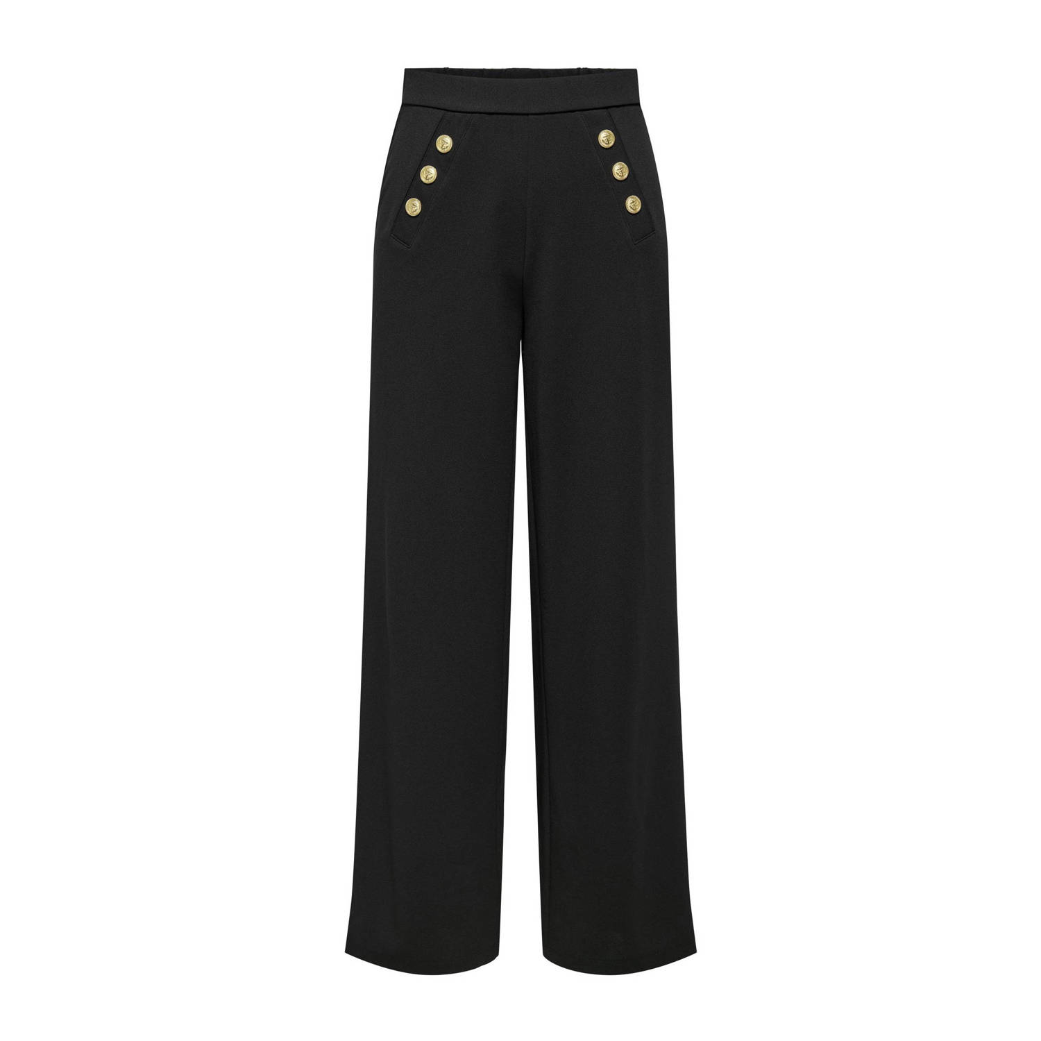 ONLY high waist wide leg pantalon ONLSANIA zwart