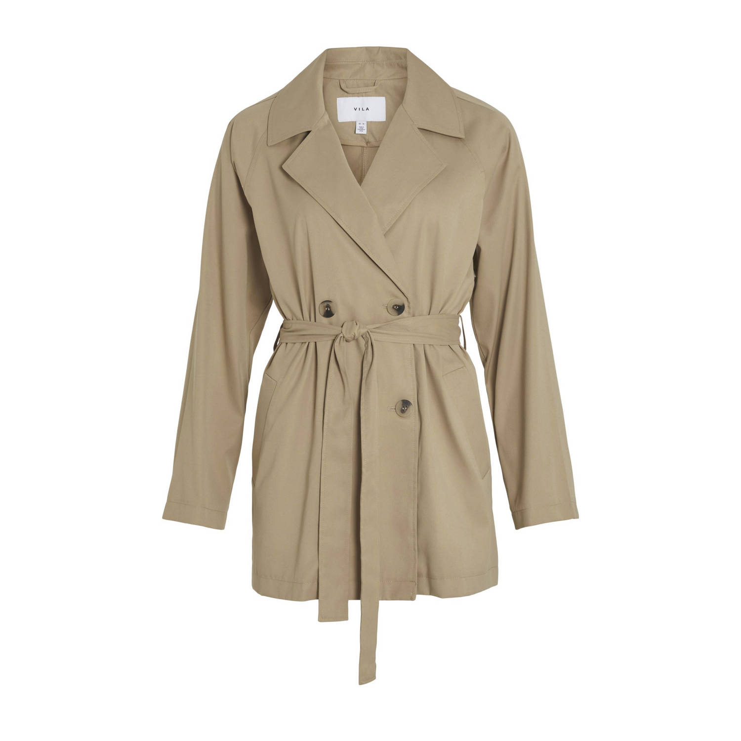 VILA trenchcoat jas VIJANCINE met ceintuur beige