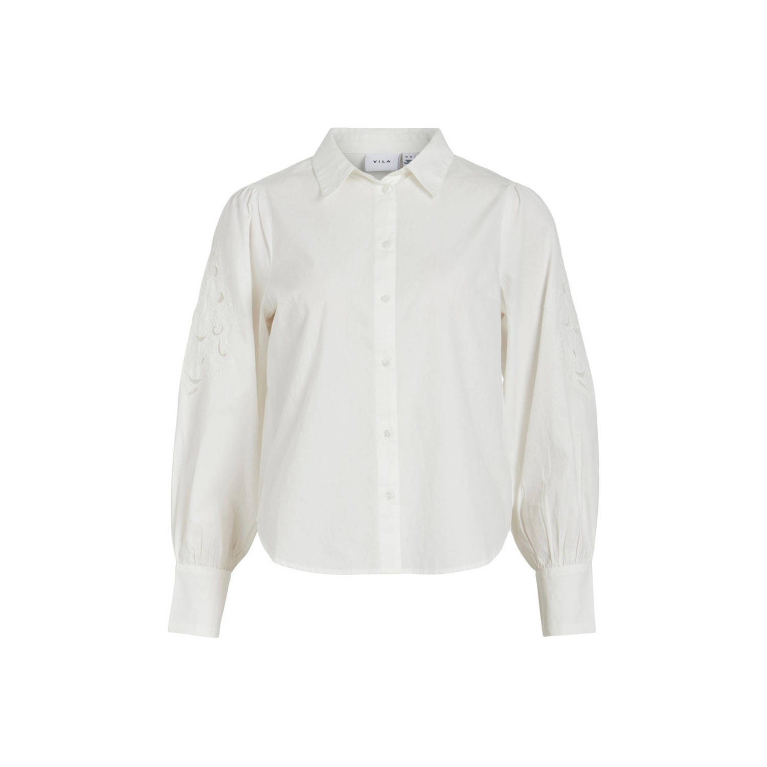 VILA blouse VINODE met borduursels wit