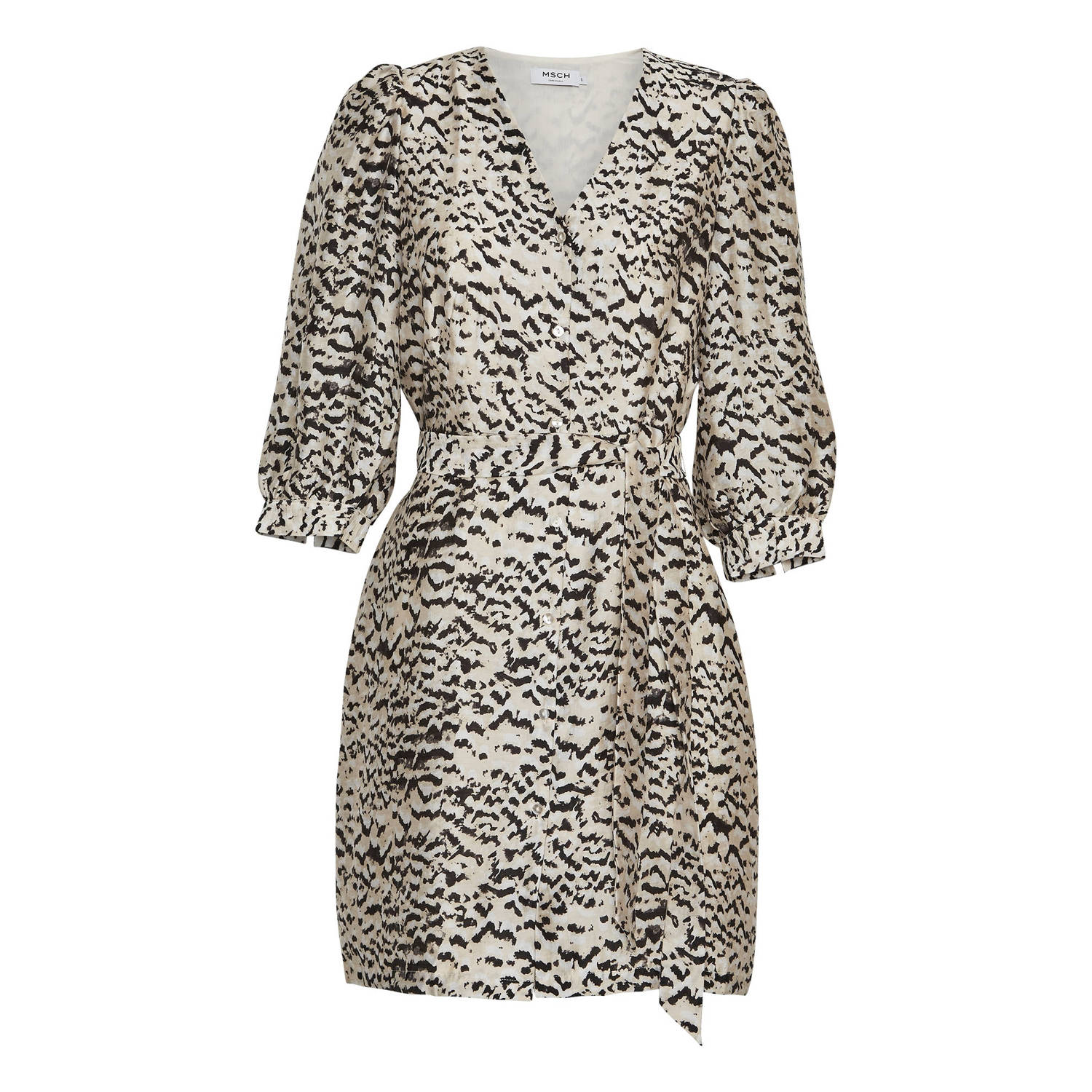 MSCH COPENHAGEN Dames Jurken Mschphilida Maire 3 4 Dress Aop Beige