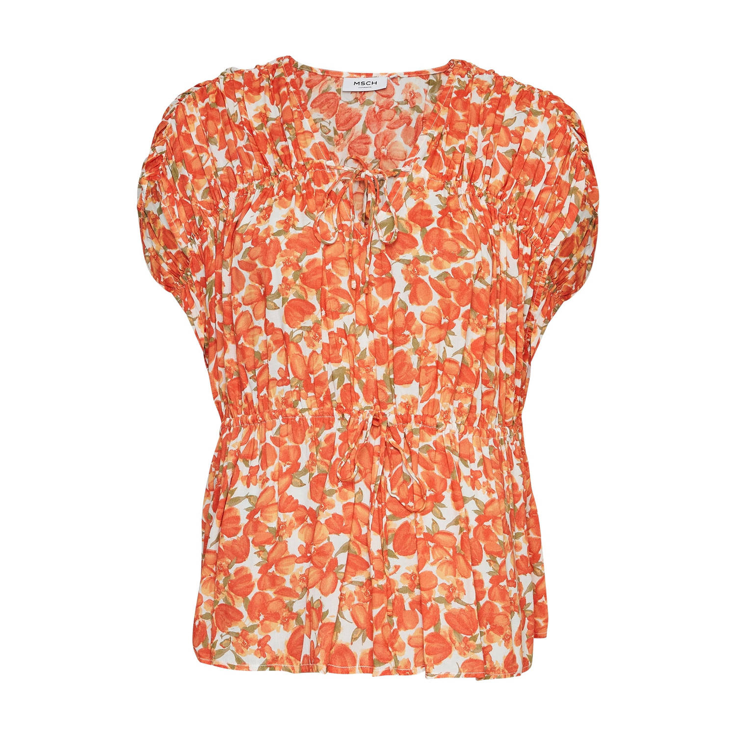 MSCH Copenhagen top met all over print oranje groen