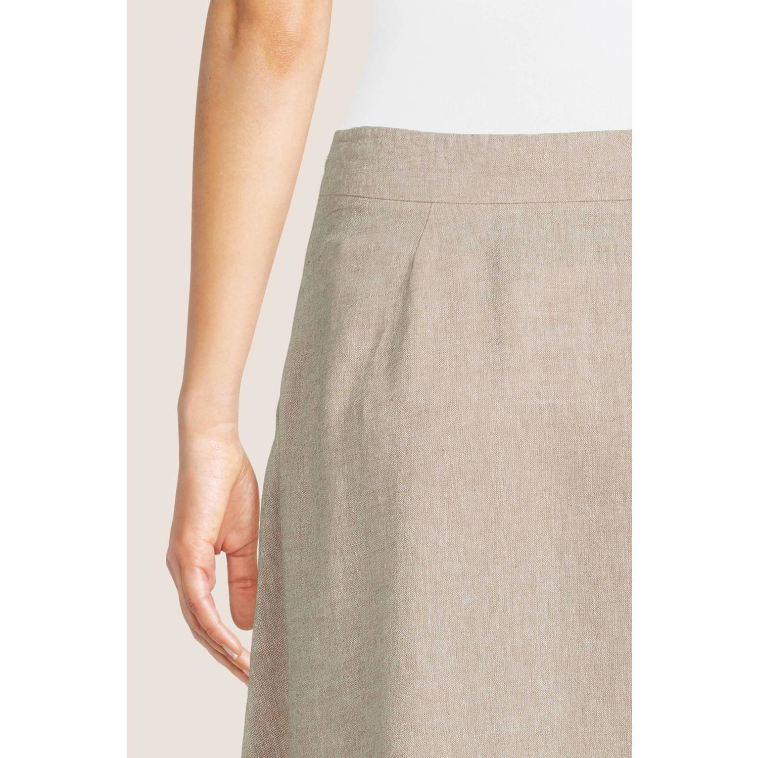 MSCH Copenhagen midi rok met linnen beige