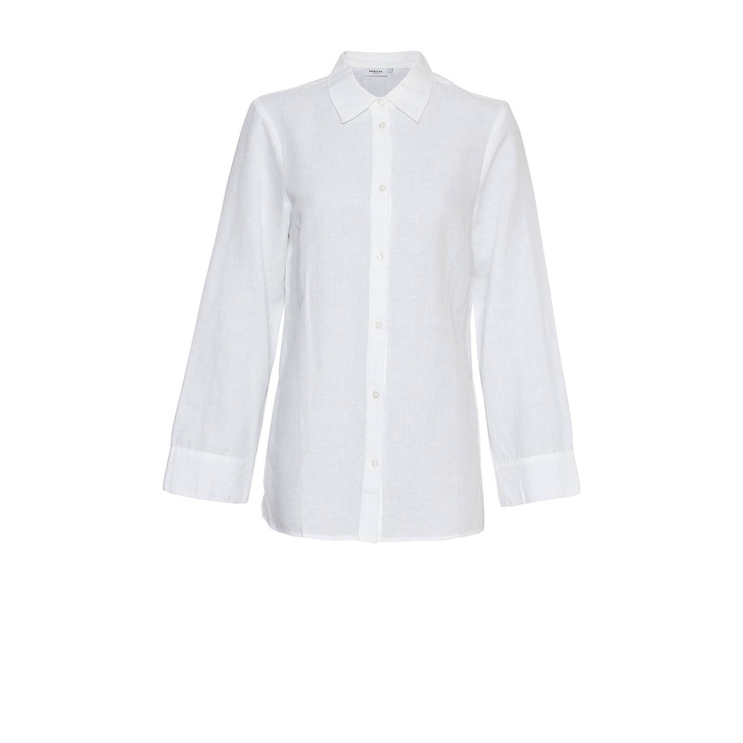 MSCH Copenhagen Linnen blouse met overhemdkraag model 'Mirilla'