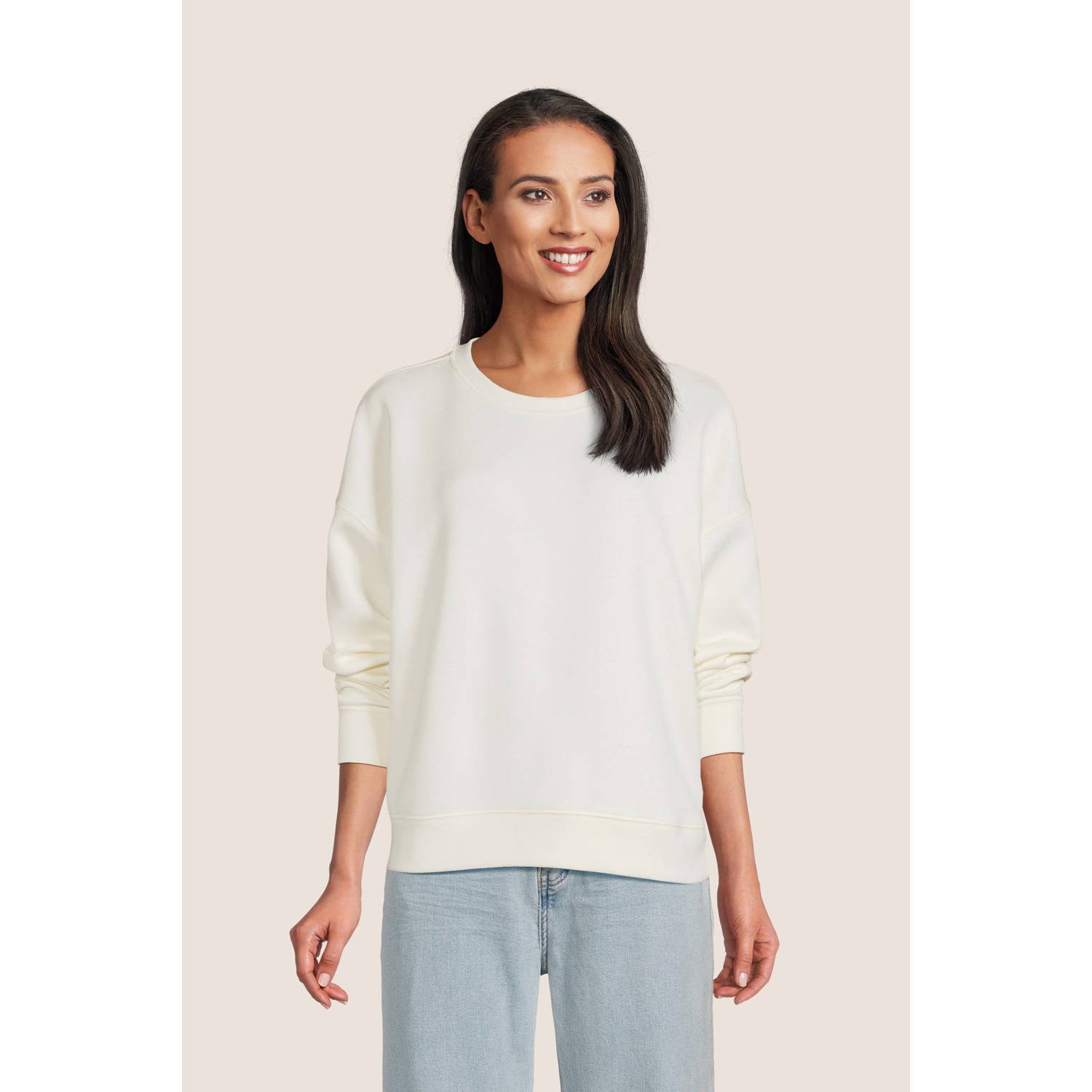 Moss copenhagen Ecru Sweatshirt Trendy Comfort Stijl Beige Dames
