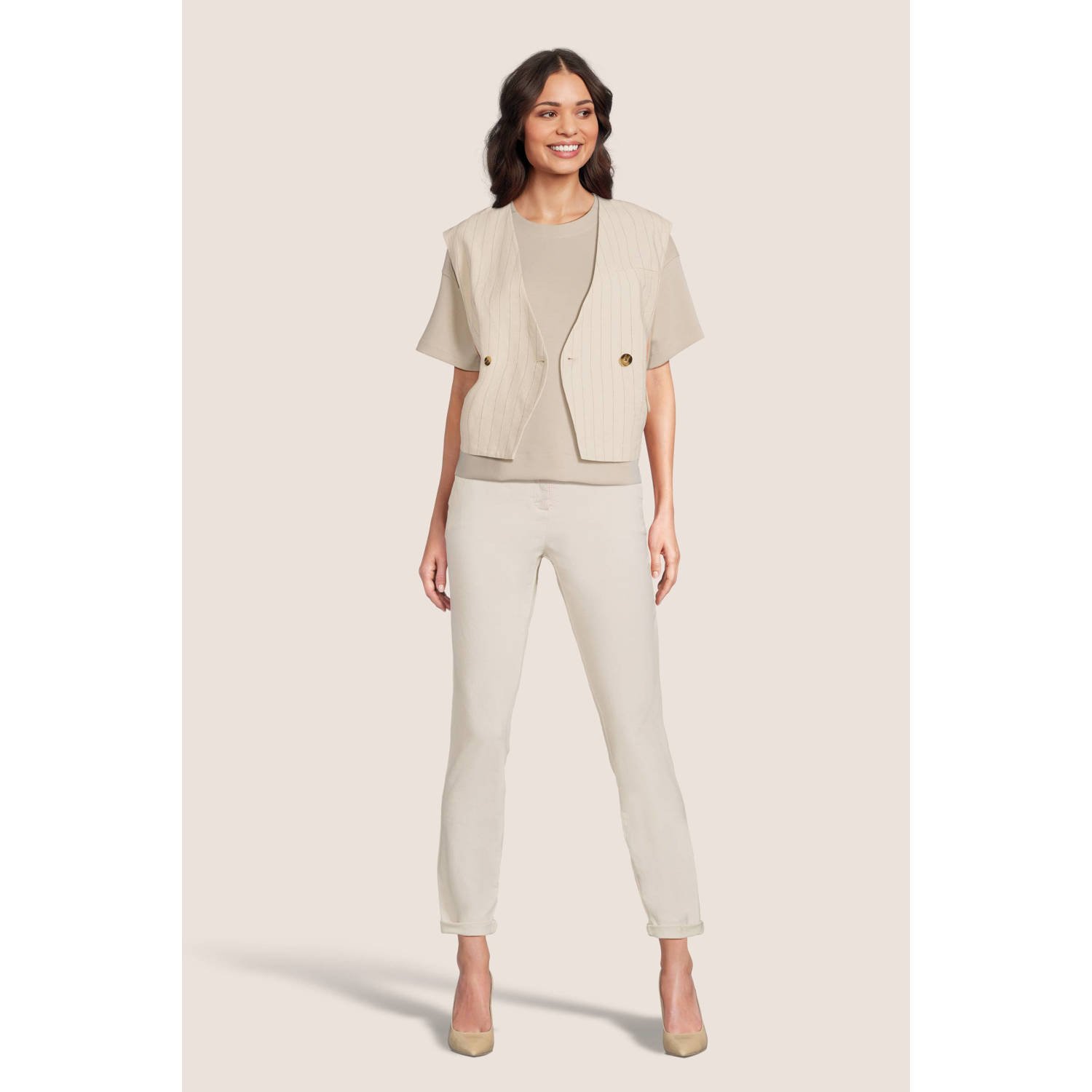 MSCH Copenhagen gestreept gilet Jonalyn beige