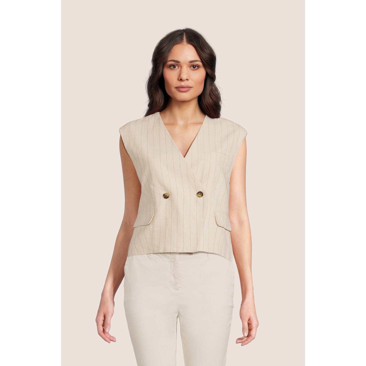 Moss copenhagen Stijlvolle Waistcoat voor Vrouwen Beige Dames