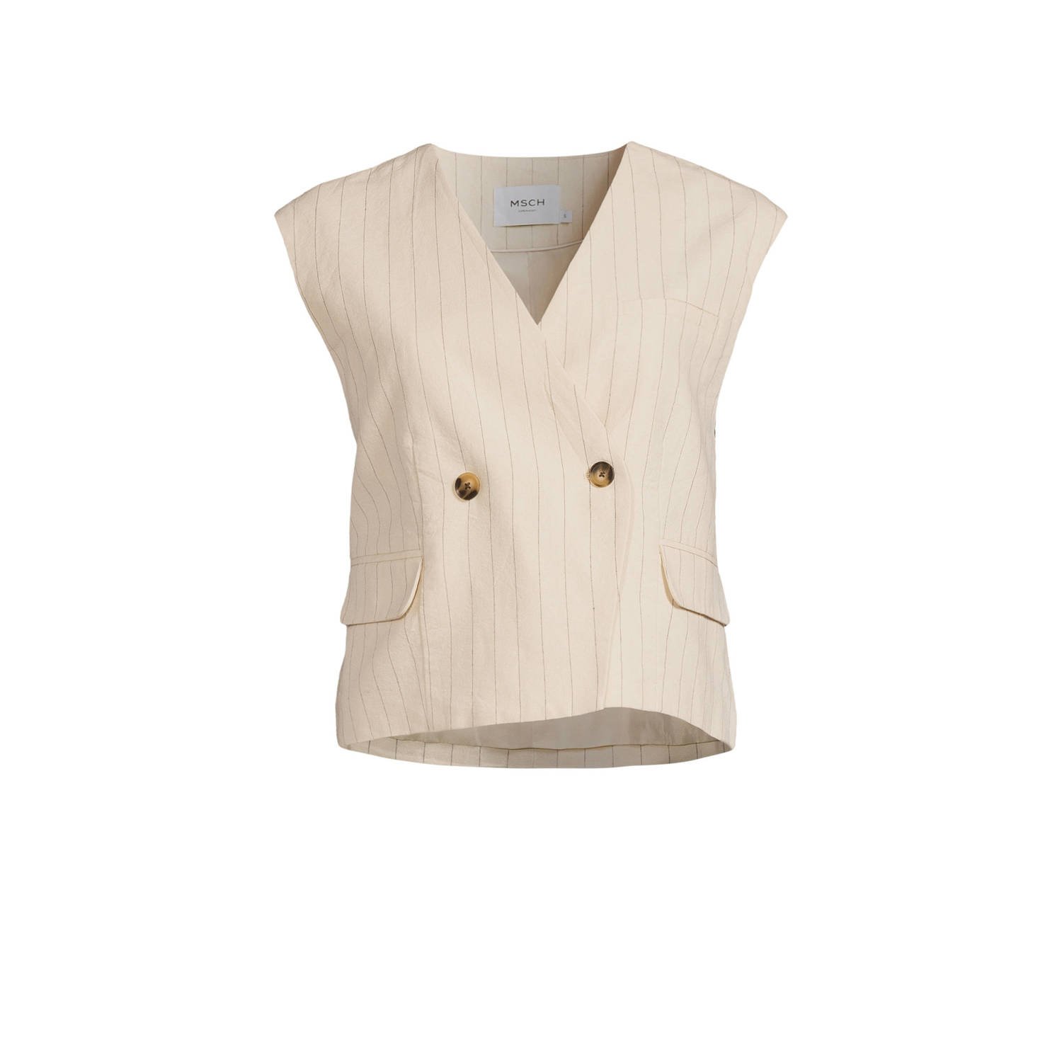 MSCH Copenhagen gestreept gilet Jonalyn beige