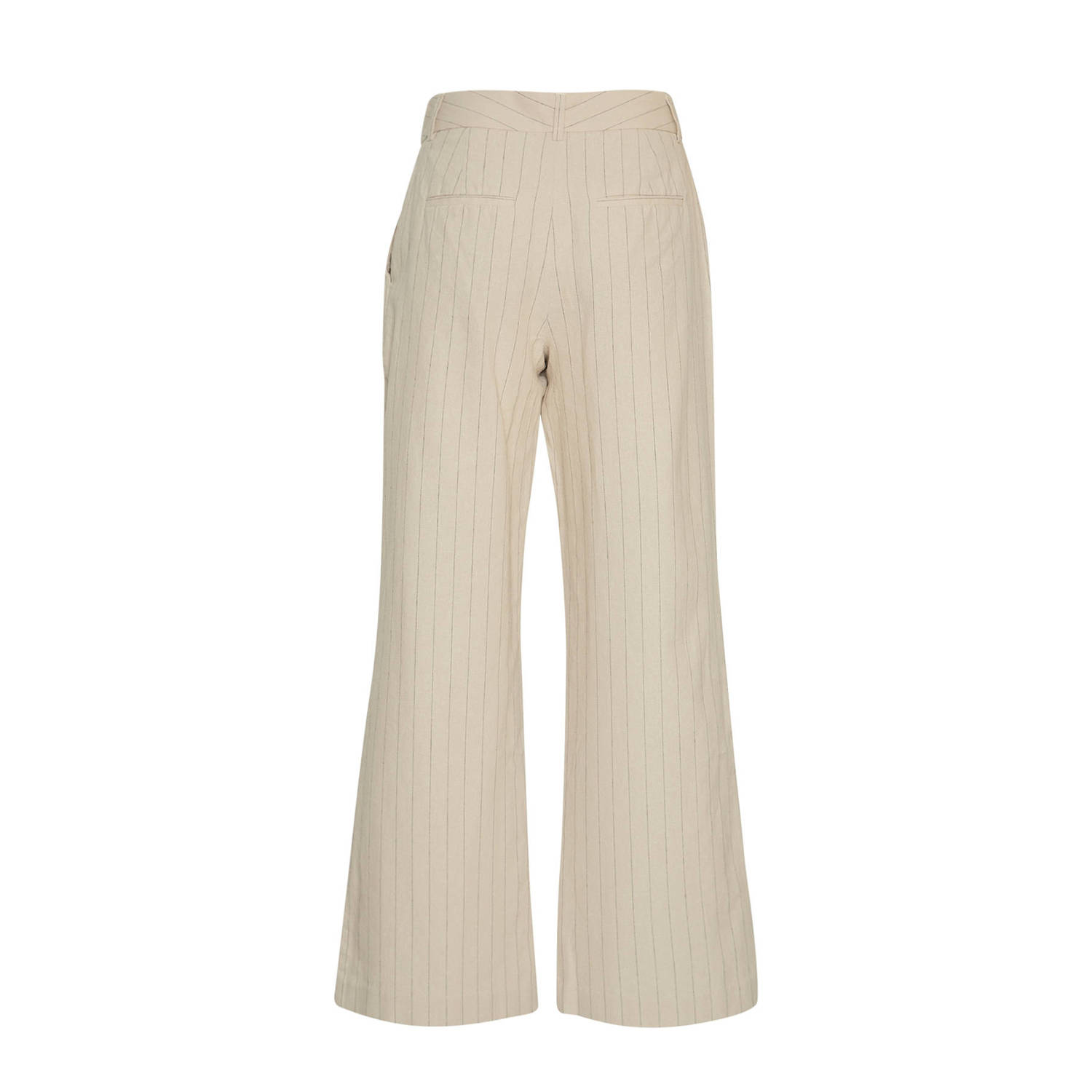 MSCH Copenhagen gestreepte wide leg pantalon Jonalyn beige