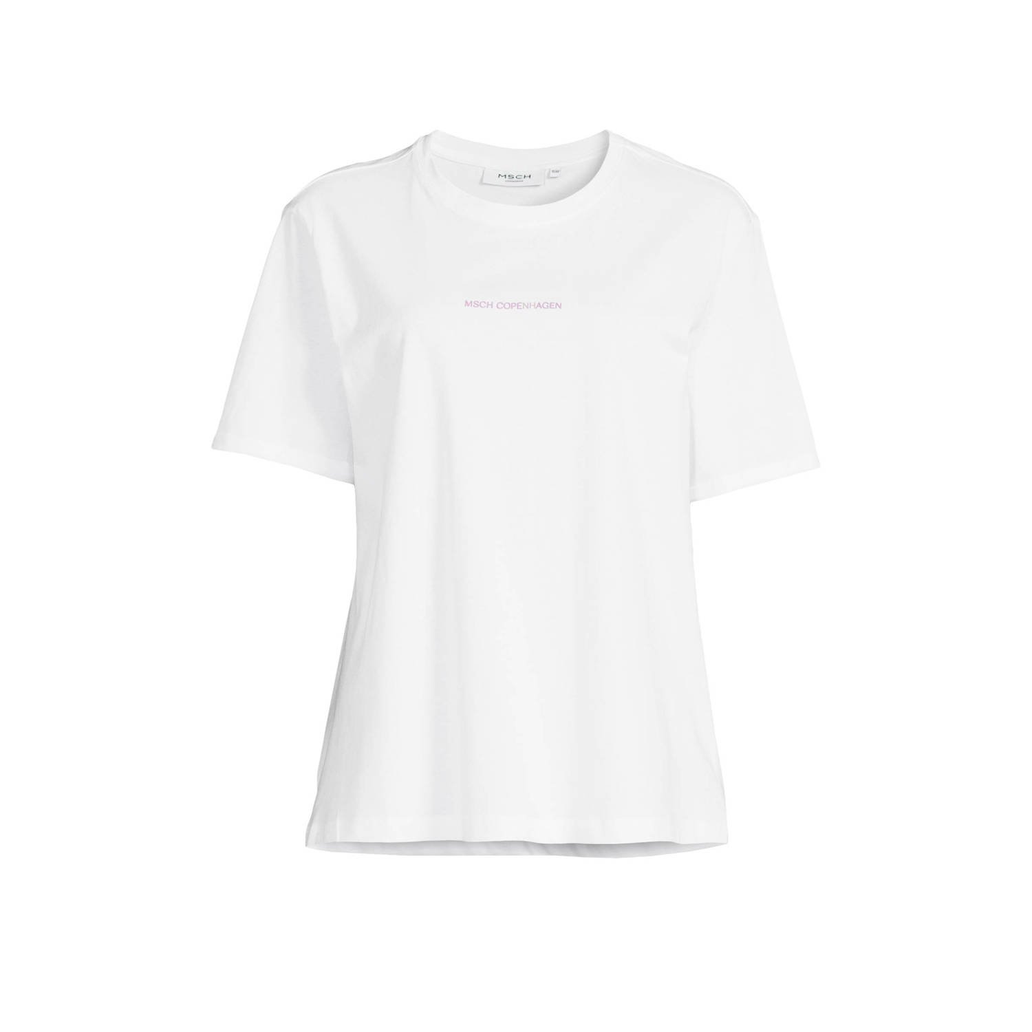 MSCH Copenhagen T-shirt met printopdruk wit roze