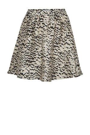 rok met all over print zwart/ ecru