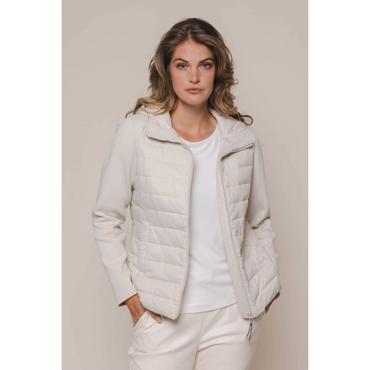 Rino&Pelle Gewatteerde Mix Jas Romee Beige Dames