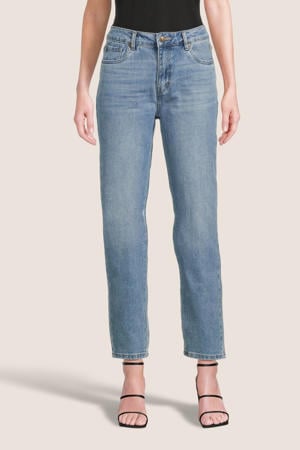 cropped high waist mom jeans CHLOE medium blue denim