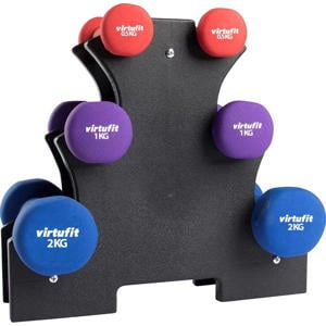 dumbbellset in houder - 0.5/1/2 kg