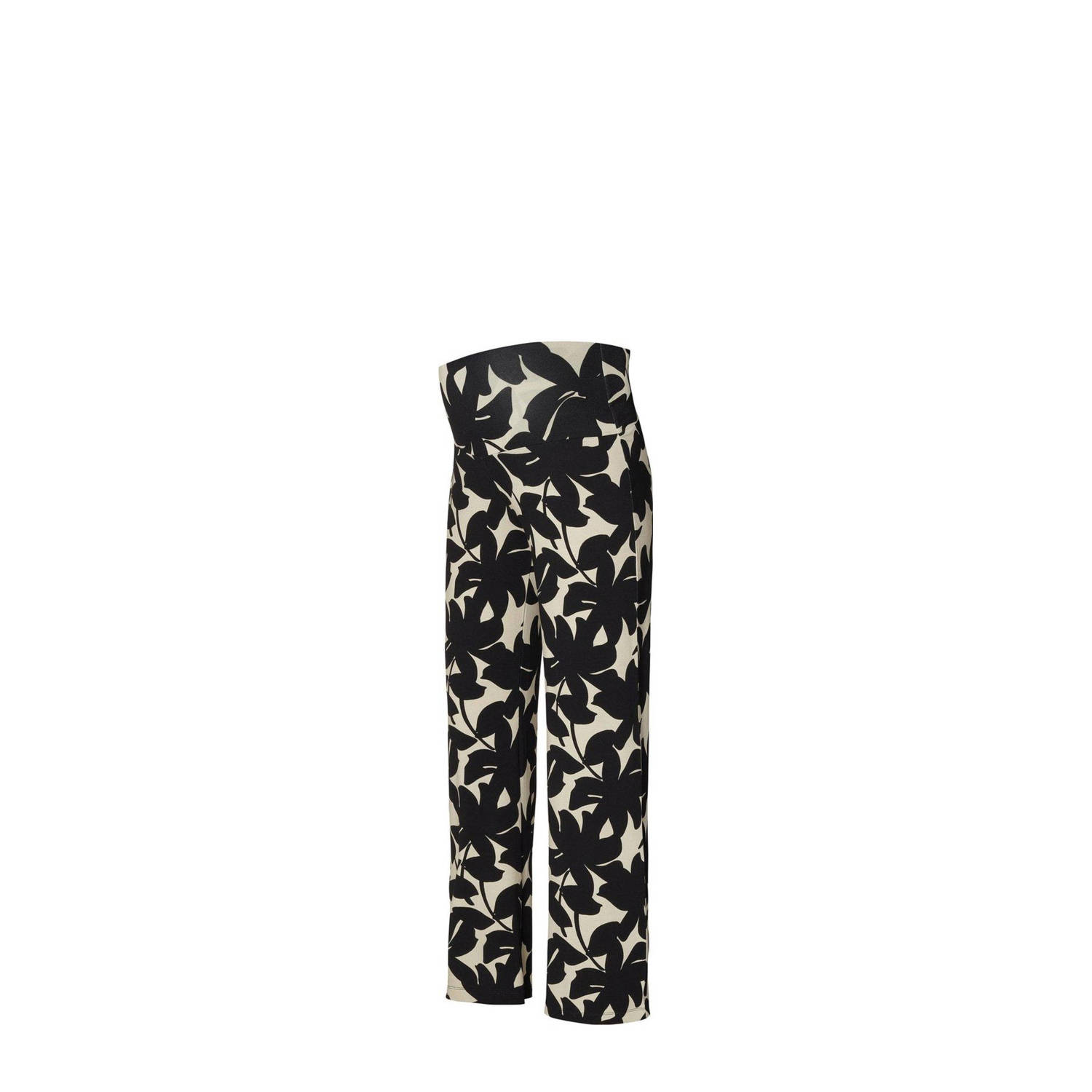 Noppies gebloemde regular fit broek India zwart wit Dames Viscose Bloemen XXL