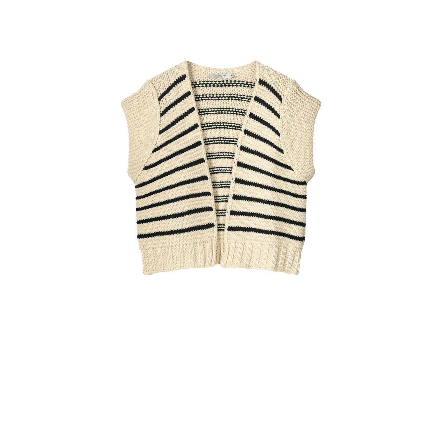 Summum Woman Stijlvolle Ribgebreide Cardigan Beige Dames