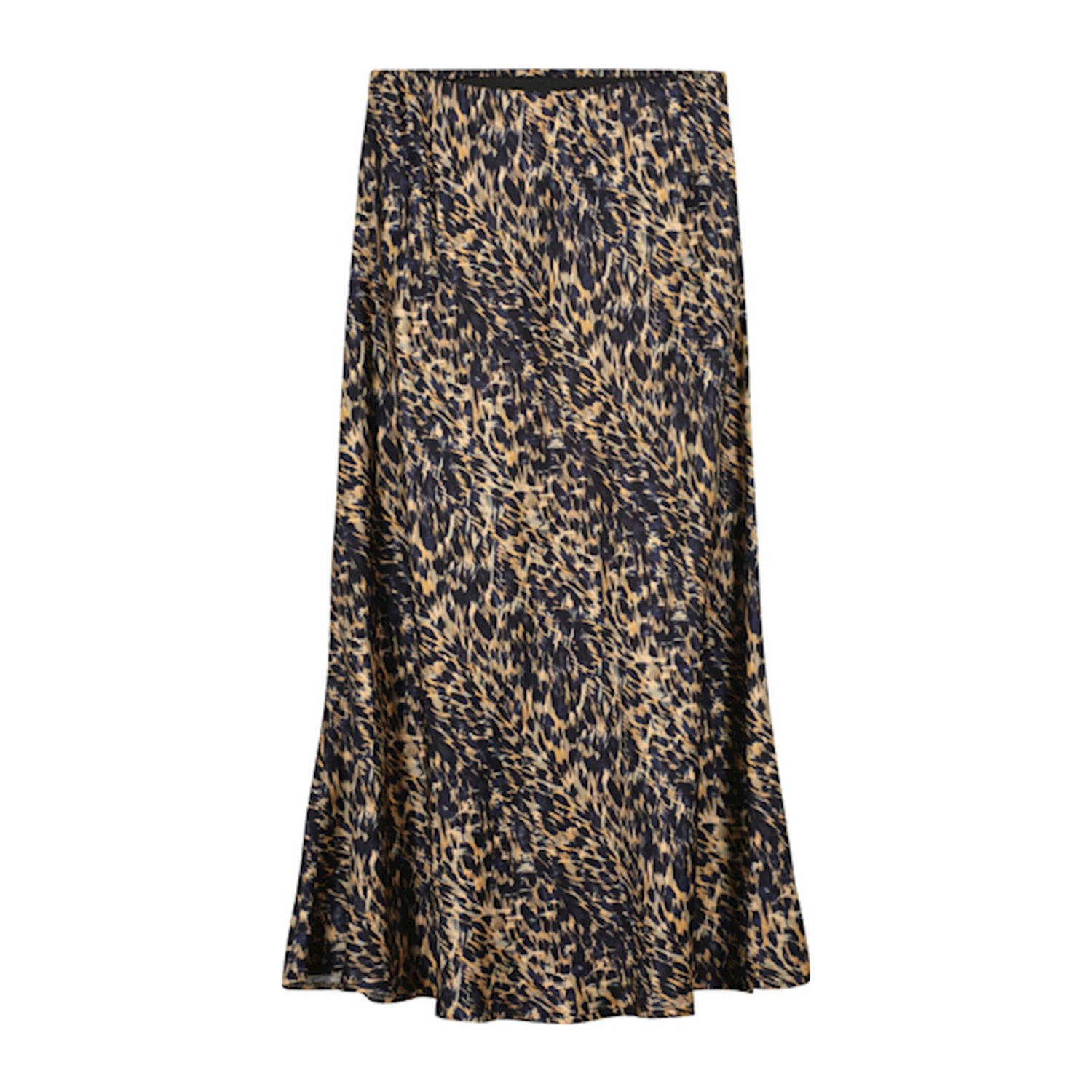 Summum midi rok met panterprint zwart bruin