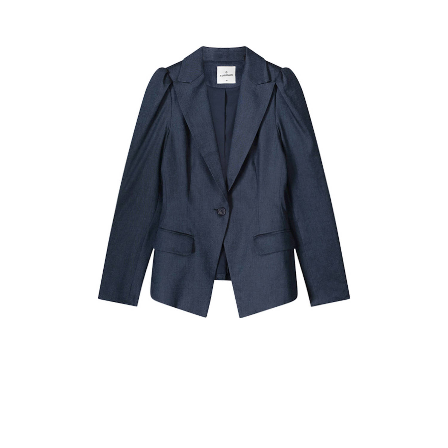 Summum Woman Navy Linnen Blend Blazer Blue Dames
