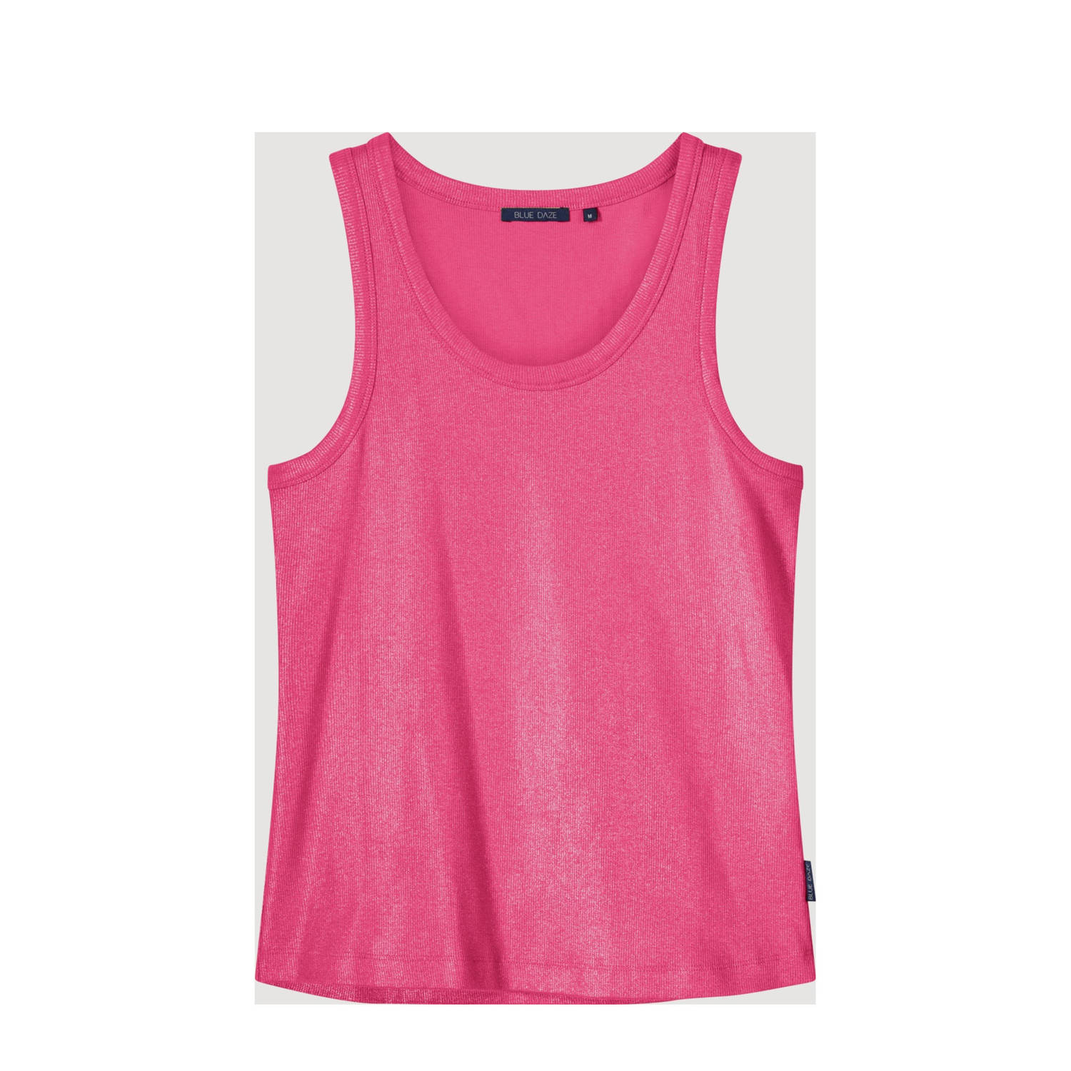 Summum Woman Geribbelde Katoenen Tanktop Pink Dames