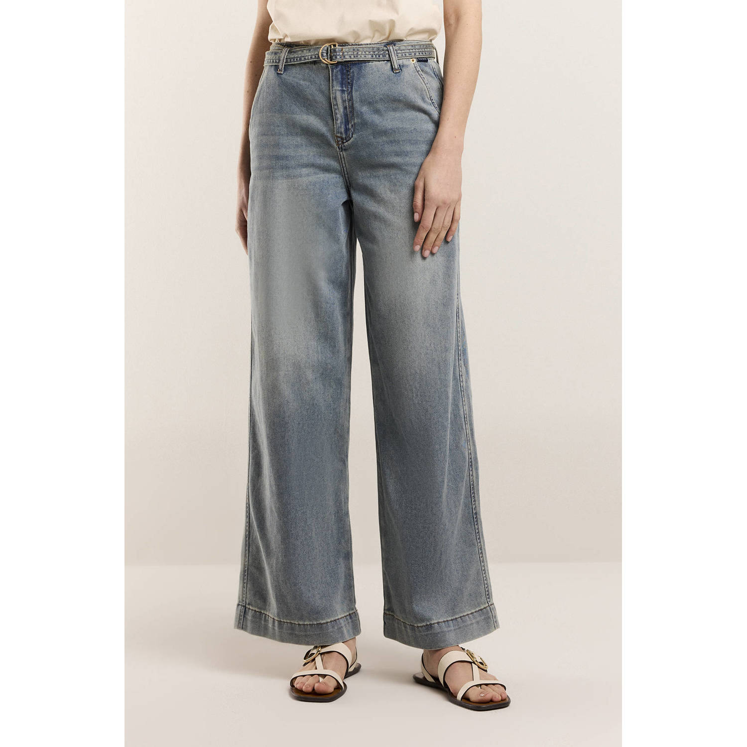 Summum wide leg jeans light blue denim