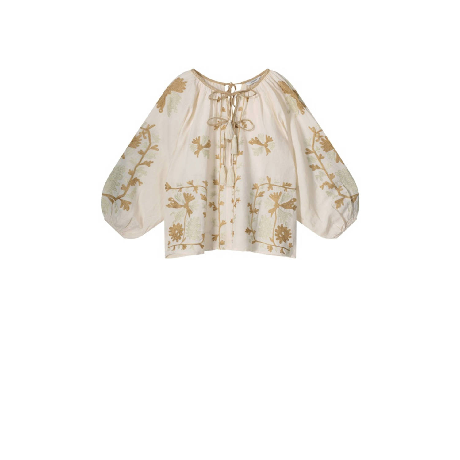 Summum Woman Linnen Embro Top Lange Mouw Multicolor Dames